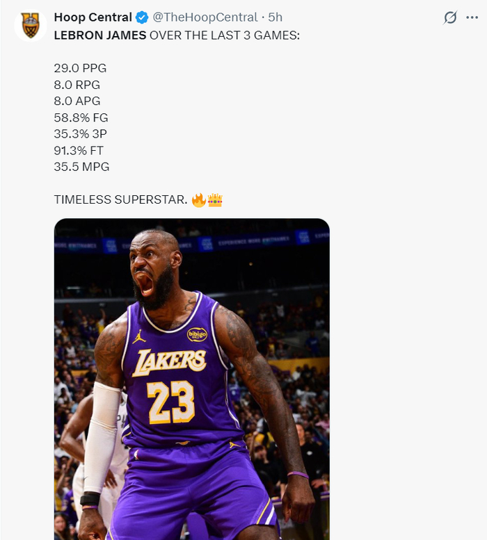 41岁勒布朗又创四历史第一!近三战场均29+8+8 湖媒:永远不该退役|湖人|詹姆斯|场均三双数据|洛杉矶湖人队|勒布朗-詹姆斯_新浪体育_新浪新闻